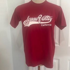 Vintage Squaw Valley California T-shirt single stitch burgundy short sleeve S